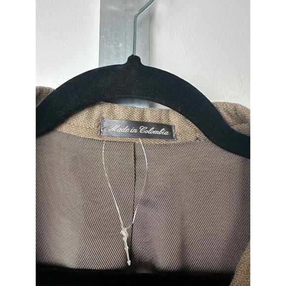 Oscar de la Renta Blazer Silk Wool Blend Tan Sport Coat Suit Jacket Mens 42R - Picture 2 of 8